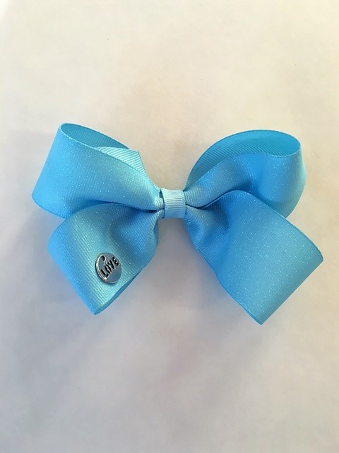 Sparkly Large Blue Bow – Land of Bows